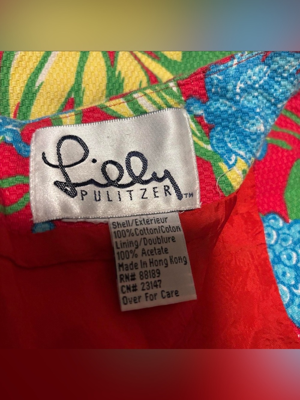 Vintage Lilly Pulitzer Textured Cotton Floral Skirt Scalloped Hem Lined Sz 8 M - Picture 5 of 5
